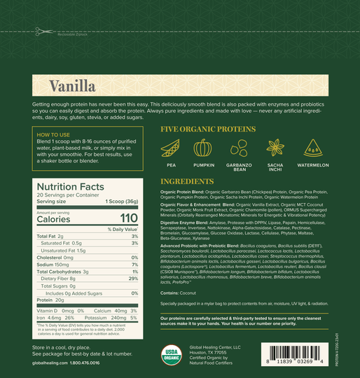 Organic Plant-Based Protein - Vanilla (LIMITED EDITION)